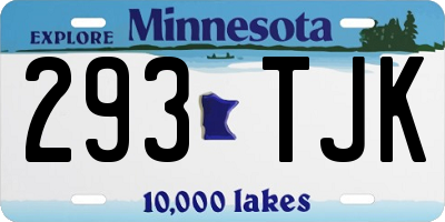 MN license plate 293TJK