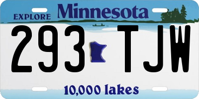 MN license plate 293TJW