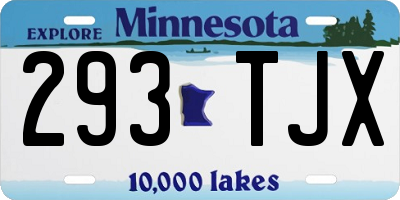 MN license plate 293TJX
