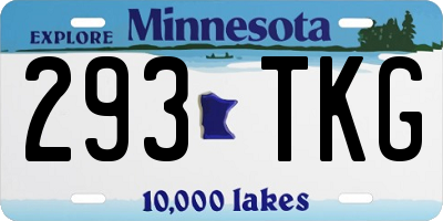 MN license plate 293TKG
