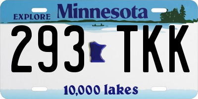 MN license plate 293TKK