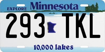 MN license plate 293TKL