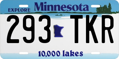 MN license plate 293TKR
