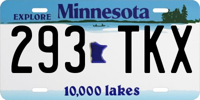 MN license plate 293TKX