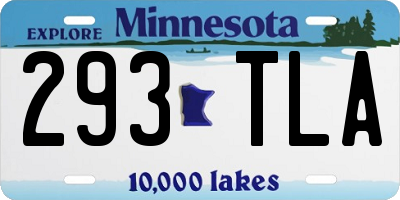 MN license plate 293TLA