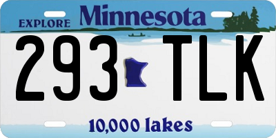 MN license plate 293TLK