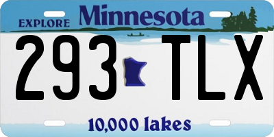 MN license plate 293TLX