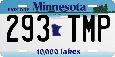 MN license plate 293TMP