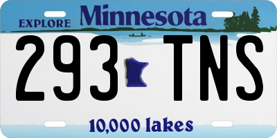 MN license plate 293TNS