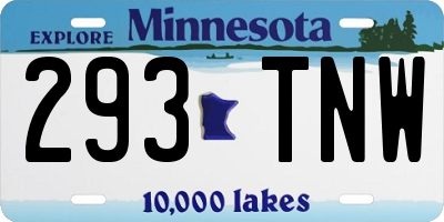 MN license plate 293TNW