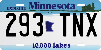 MN license plate 293TNX