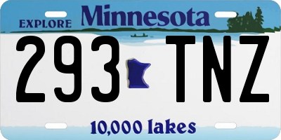 MN license plate 293TNZ