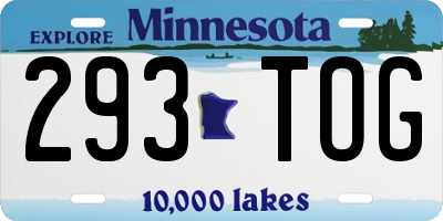 MN license plate 293TOG