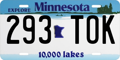 MN license plate 293TOK