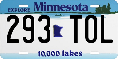 MN license plate 293TOL