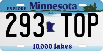 MN license plate 293TOP