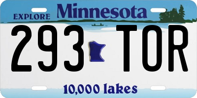 MN license plate 293TOR