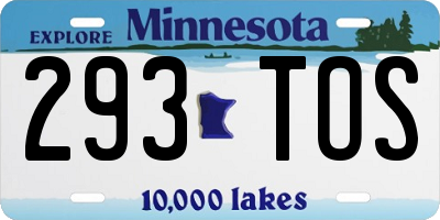 MN license plate 293TOS