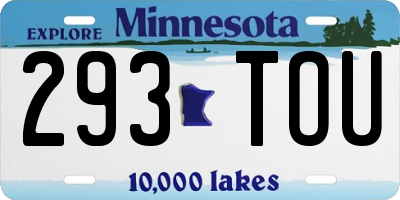 MN license plate 293TOU