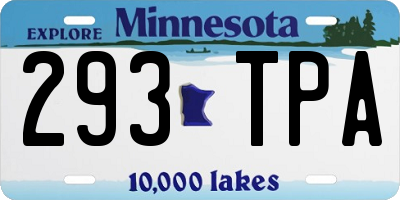MN license plate 293TPA