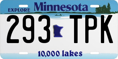 MN license plate 293TPK