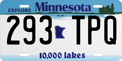 MN license plate 293TPQ