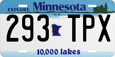 MN license plate 293TPX