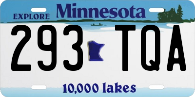 MN license plate 293TQA