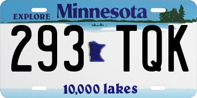 MN license plate 293TQK