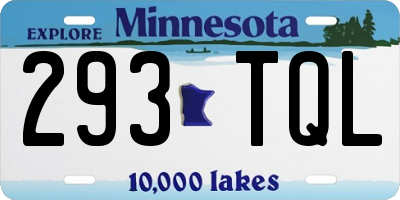 MN license plate 293TQL