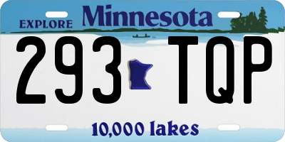 MN license plate 293TQP