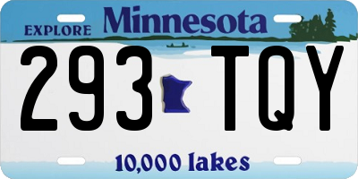 MN license plate 293TQY