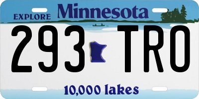 MN license plate 293TRO
