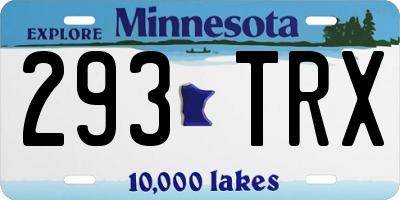 MN license plate 293TRX