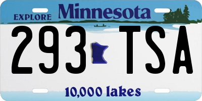 MN license plate 293TSA