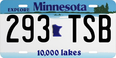 MN license plate 293TSB