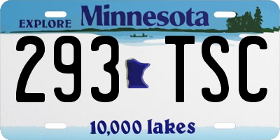 MN license plate 293TSC