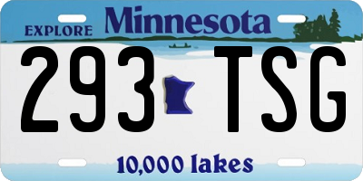 MN license plate 293TSG
