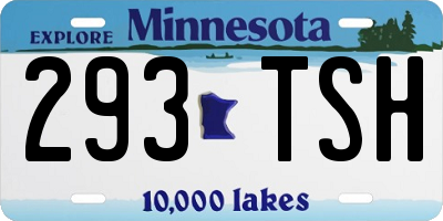 MN license plate 293TSH