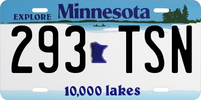 MN license plate 293TSN
