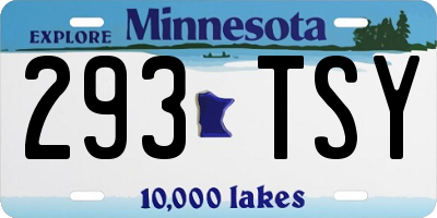 MN license plate 293TSY