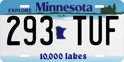 MN license plate 293TUF