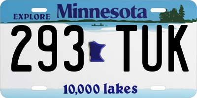 MN license plate 293TUK