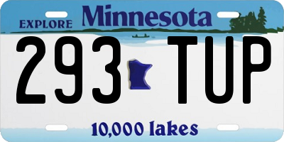 MN license plate 293TUP