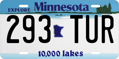 MN license plate 293TUR