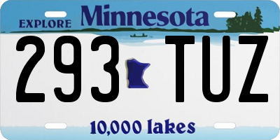 MN license plate 293TUZ