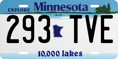 MN license plate 293TVE