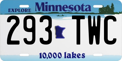 MN license plate 293TWC
