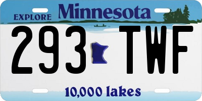 MN license plate 293TWF