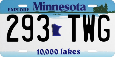 MN license plate 293TWG